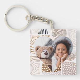 Porte-clefs Boho Muté Forme Coeur Photo