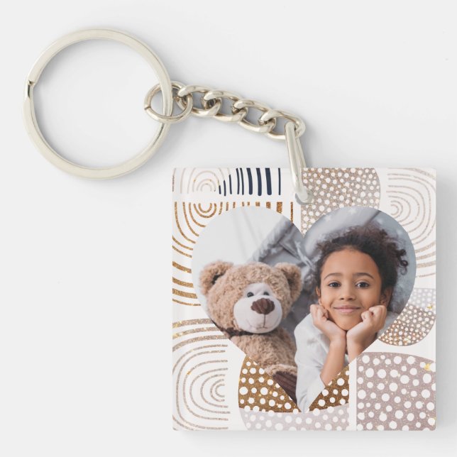 Porte-clefs Boho Muté Forme Coeur Photo (Devant)