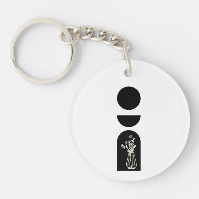 Porte-clefs Boho Sun Moon Flower Pot boho bohemian (Devant)