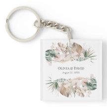 Boho Tropical Orchid et Monstera Porte - clé