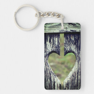 Porte-clefs Bois de coeur sculpté