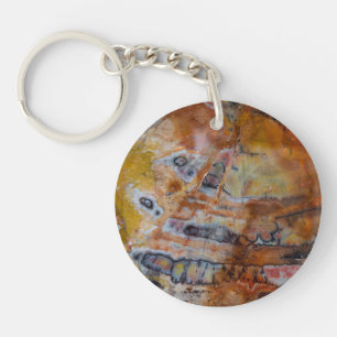 Porte-clefs Bois Pétrifié Brun