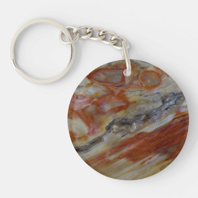 Porte-clefs Bois pétrifié strié (Devant)