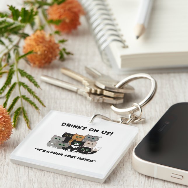 Porte-clefs Boissons Offertes Mariage Parfait (Devant Droit)