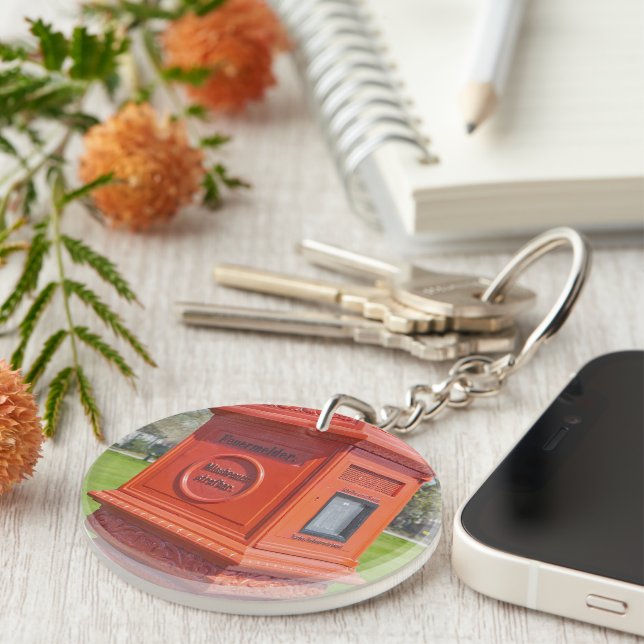 Porte-clefs Boîte d'alarme incendie (Devant Droit)
