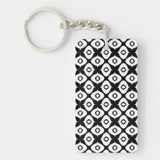 Porte-clefs Bold Black and White Symmetrical Arabesque Pattern