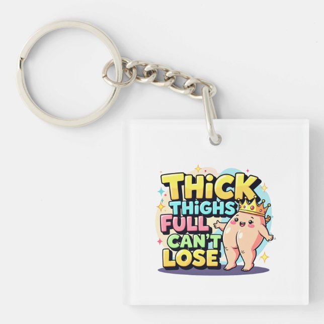 Porte-clefs Bold Digital Illustration of Chubby Character with (Devant)