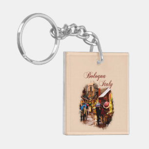 Porte-clefs Bologne, Italie : Shopping sous la pluie