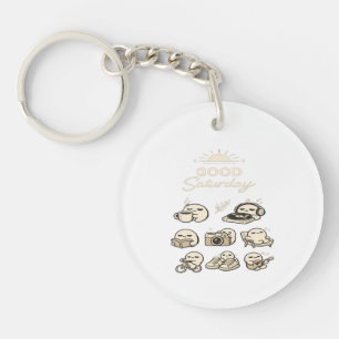 Porte-clefs BON SAMEDI Ambiance Cosy de Week-end LUNIO™ Mi