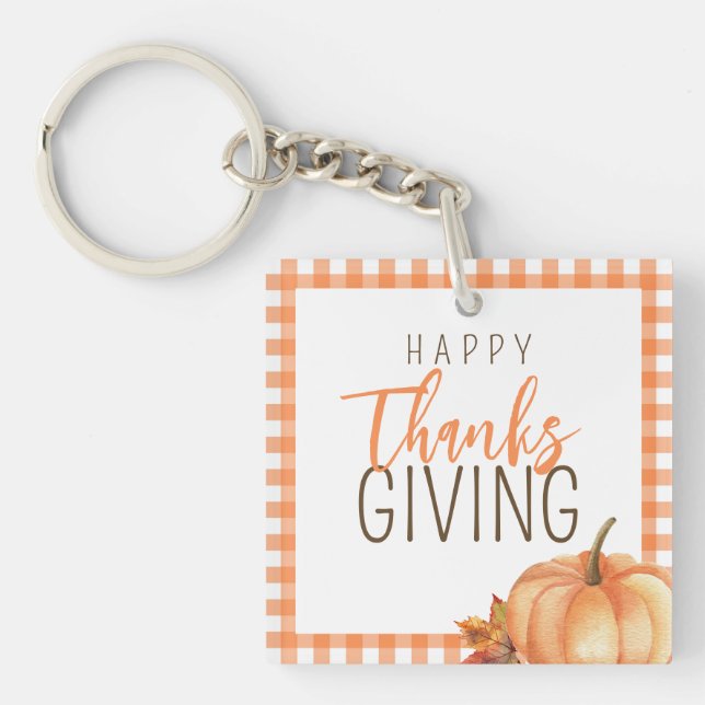 Porte-clefs Bon thanksgiving simple | Feuillage d'automne (Devant)