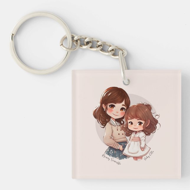 Porte-clefs Bond adorable maman et fille (4) (Devant)