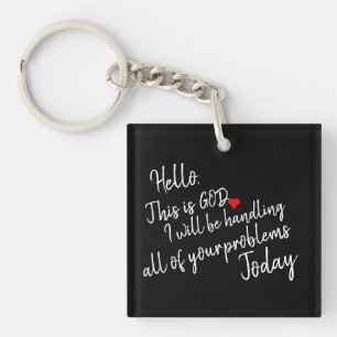 Porte-clefs 'Bonjour. C'est Dieu' Encouragement Quotidien Foi