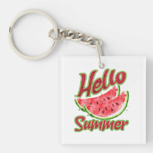 Porte-clefs Bonjour été   Aquarelle