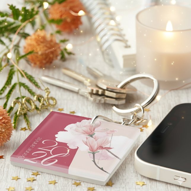 Porte-clefs Bonne Année 2026 Floral Keychain (Créateur téléchargé)