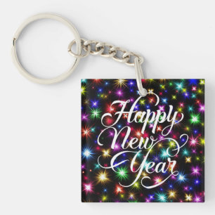 Porte-clefs Bonne année avec Arrière - plan Fireworks-23756