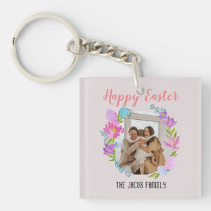 Porte-clefs Bonne famille de Pâques, famille de lapins de Pâqu