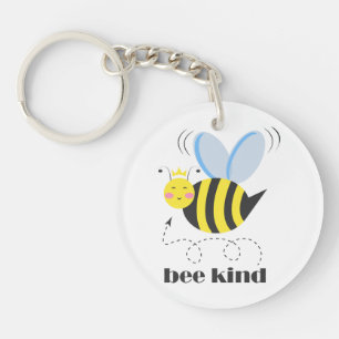 Porte-clefs Bonne princesse d'abeille avec couronne et slogan