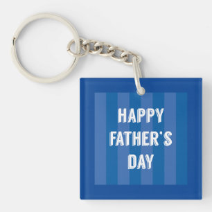 Porte-clefs Bonne typographie de Fête des pères bleu
