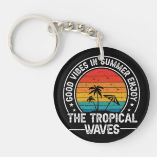 Porte-clefs Bonnes Vibrations Été Vagues Tropicales-64107