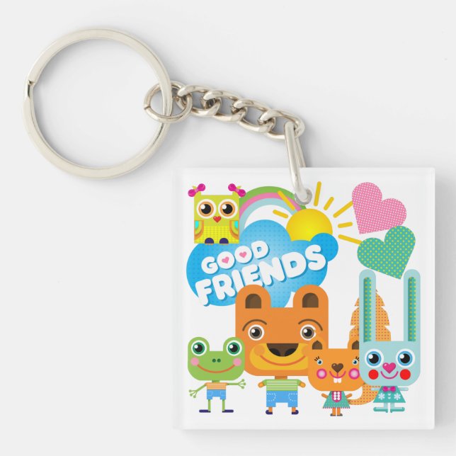 Porte-clefs Bons amis d'animaux (Devant)