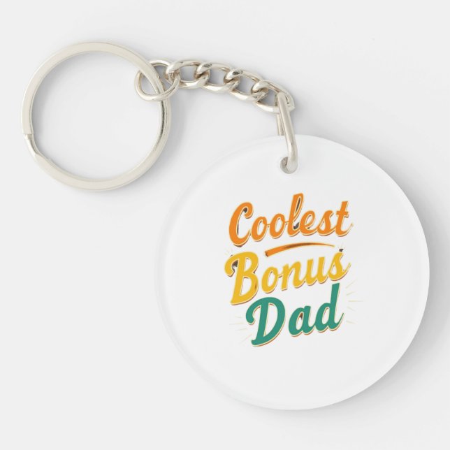 Porte-clefs Bonus le plus frais papa Porte - clé gravé coeur c (Devant)