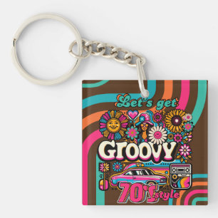 Porte-clefs Boogie d'anniversaire Retro Disco sur mesure 70's 