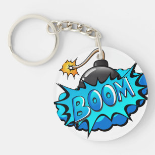 Porte-clefs Boom comique de bombe de style d'art de bruit !