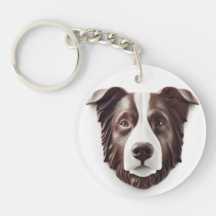 Porte-clefs Bordure Collie Chien 3D inspiré