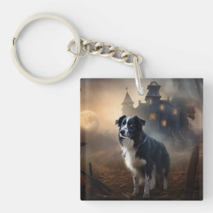 Porte-clefs Bordure Collie Halloween effroi