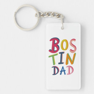 Porte-clefs Bostin Personnalisé Papa Noir Pays Cercle Clé