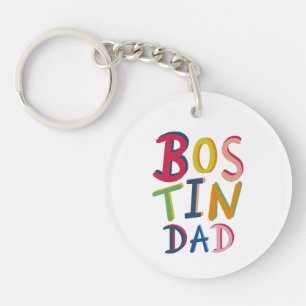 Porte-clefs Bostin Personnalisé Papa Noir Pays Cercle Clé