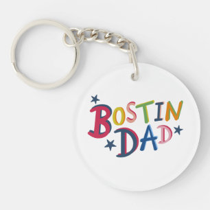 Porte-clefs Bostin Personnalisé Papa Noir Pays Cercle Clé