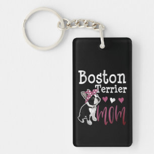 Porte-clefs Boston Terrier Chien Maman Propriétaire Cute Funny