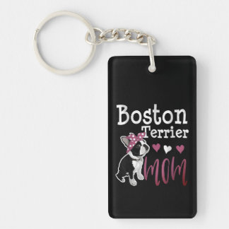 Porte-clefs Boston Terrier Chien Maman Propriétaire Cute Funny