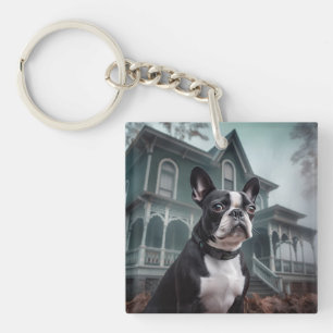 Porte-clefs Boston Terrier Halloween effrayant