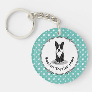 Porte-clefs Boston Terrier Mom (noir) - Chien mignon