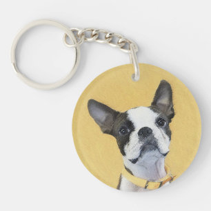Porte-clefs Boston Terrier Peinture - Cute Original Chien Art