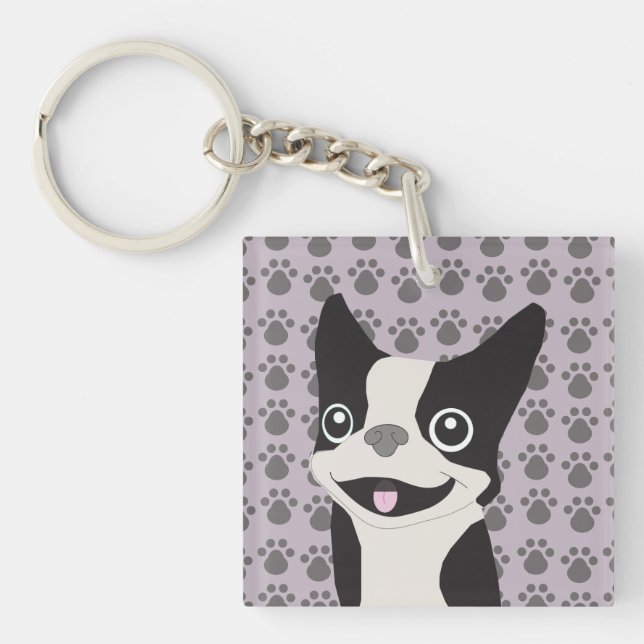 Porte-clefs Boston Terrier, Purple lavender (Devant)