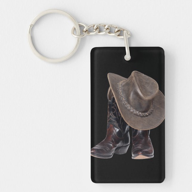 Porte-clefs Bottes et Casquette de cowboy (Devant)