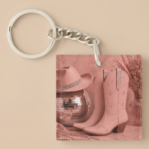 Porte-clefs Bottes occidentales disco Cowgirl strass
