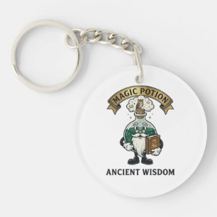 Porte-clefs Botto Ancienne Sagesse Magicien Magie Potion Hibou