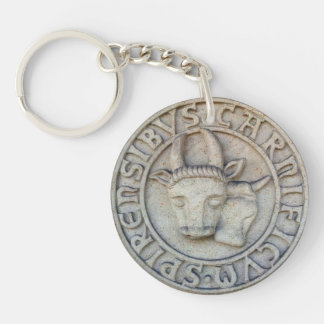 Porte-clefs Bouchers décharge médiévale avec la vache et un