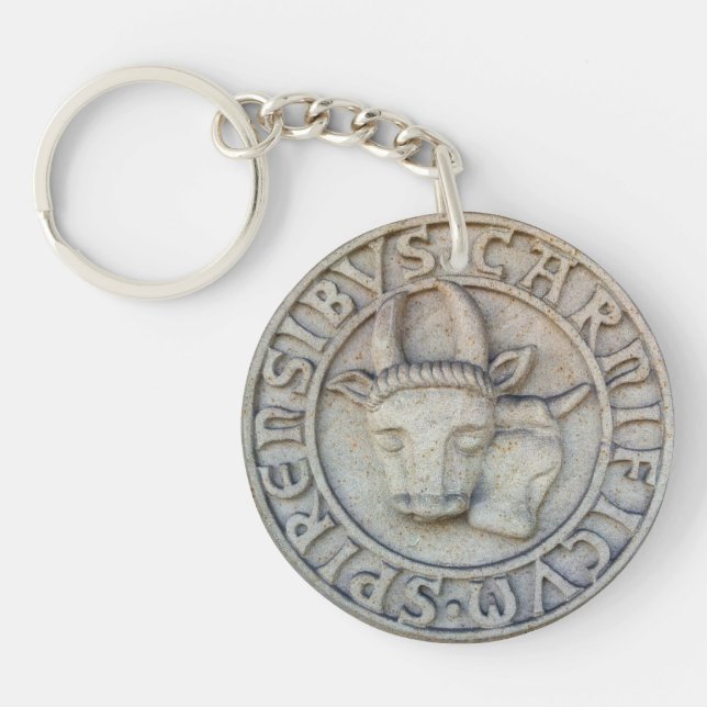 Porte-clefs Bouchers décharge médiévale avec la vache et un (Devant)