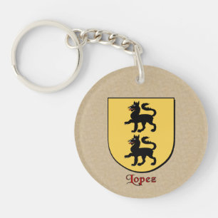 Porte-clefs Bouclier historique de Lopez avec drapeau du Mexiq