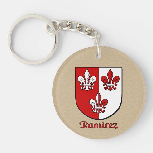 Porte-clefs Bouclier historique de Ramirez avec drapeau du Mex (Devant)