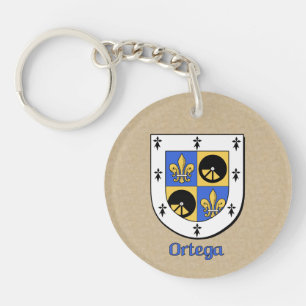 Porte-clefs Bouclier historique d'Ortega et drapeau espagnol