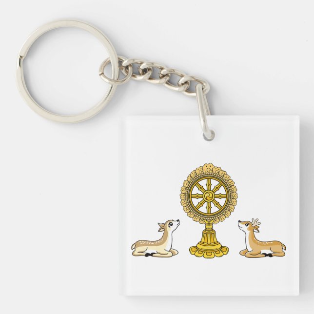 Porte-clefs Bouddha Dharma Roue & Deers porte - clé (Devant)