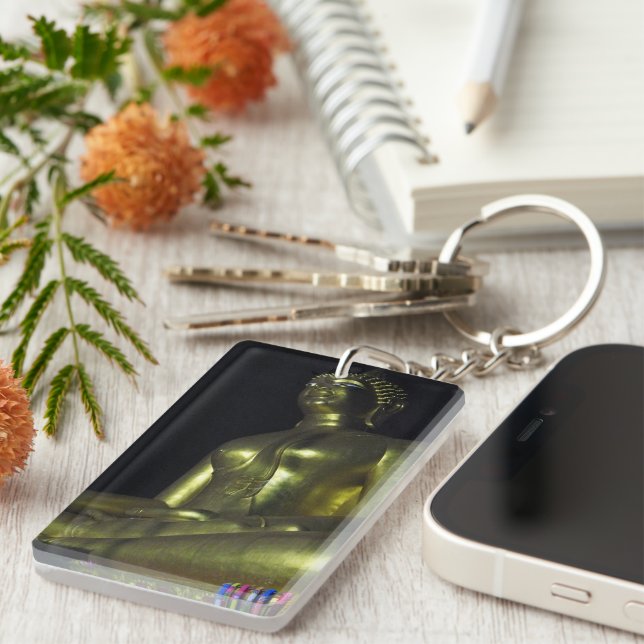 Porte-clefs Bouddha d'or la nuit (Devant droit)