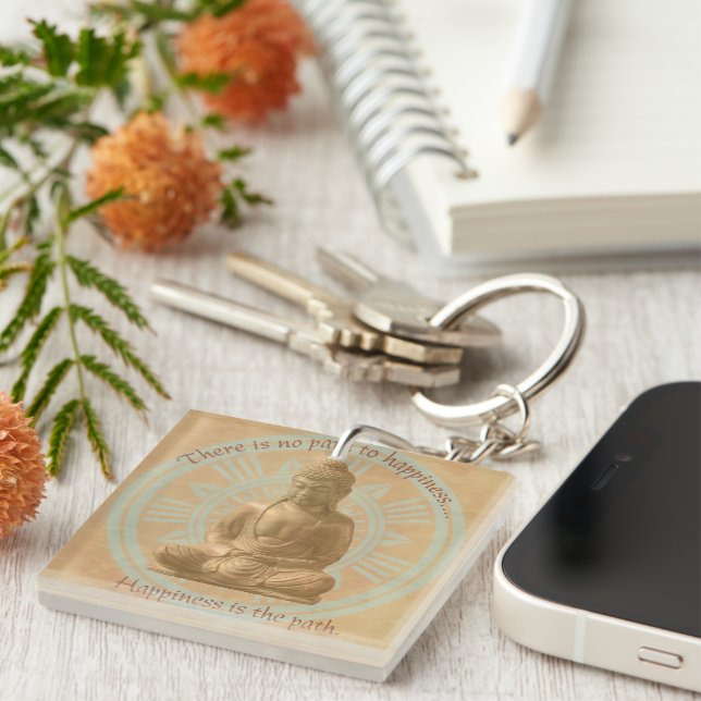 Porte-clefs Bouddha - Le Chemin Du Bonheur Mandala (Devant Droit)