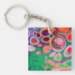 Porte-clefs Bouffée de couleurs Digital Fluid Art